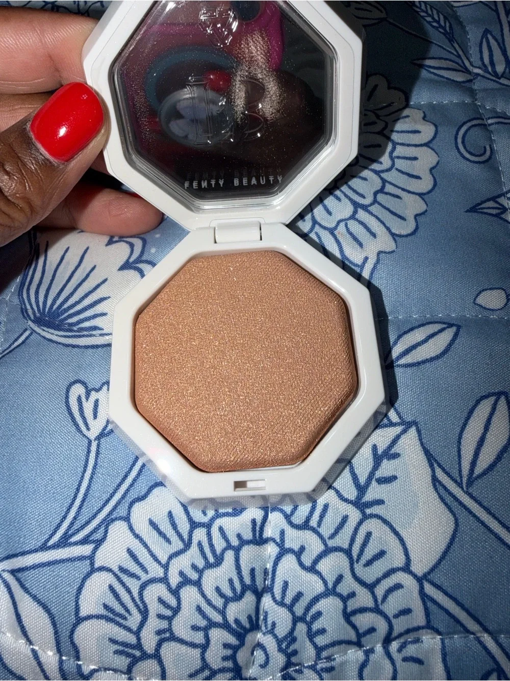 Fenty Beauty Iridescent White Compact with Rainbow Highlights